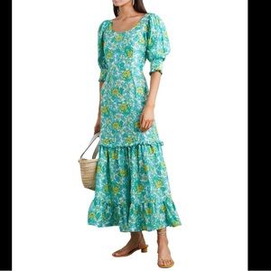 Rixo Kiara Floral Print Silk Dress